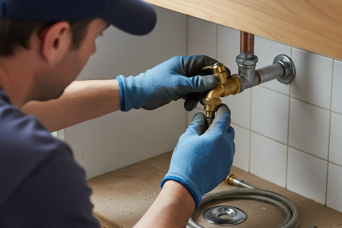 Shutoff valve and fitting work during Emergency Plumbing in Quantico